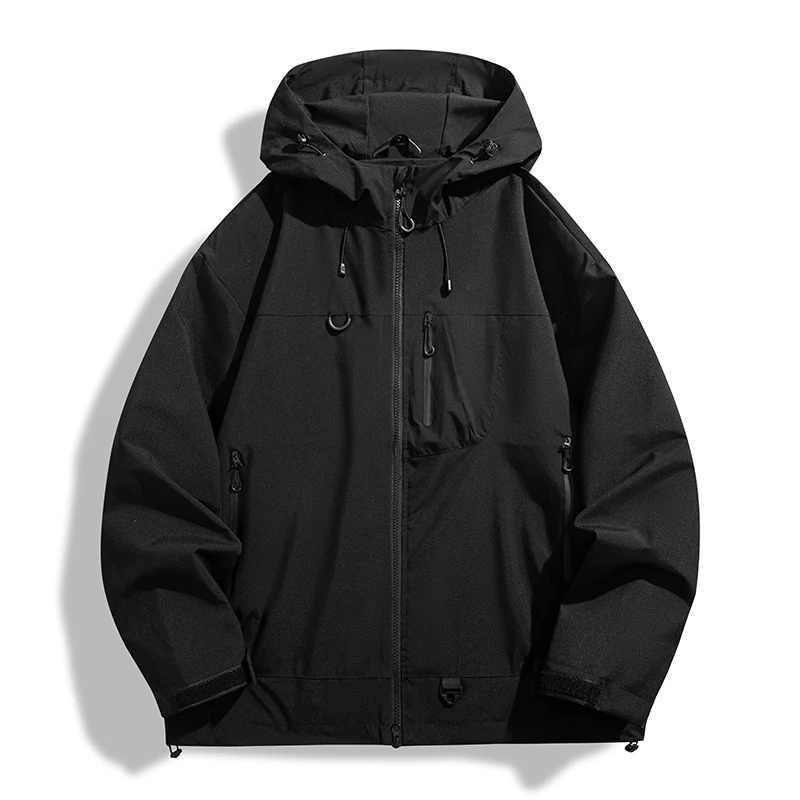 Wiatrówka unisex wodoodporna outdoorowa na trekking Czarny