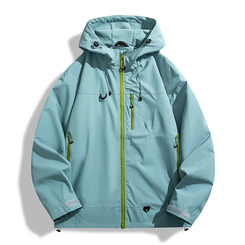 Wiatrówka unisex wodoodporna outdoorowa na trekking Zielony