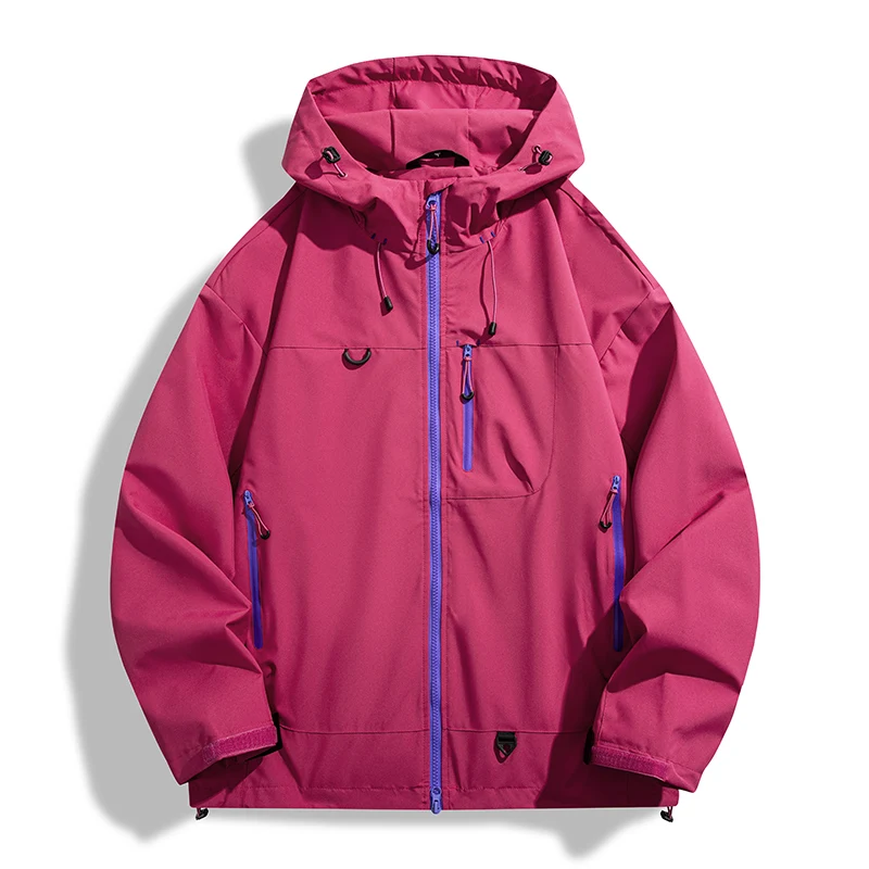Wiatrówka unisex wodoodporna outdoorowa na trekking Czerwony