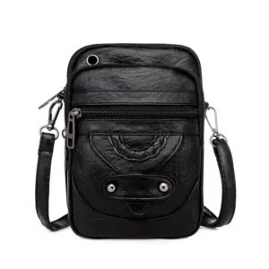 Wielofunkcyjna mała torebka ze skóry vintage crossbody Bordowy