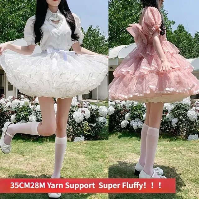 Wielowarstwowa halka z falbanami, puszysta spódnica spodnia 35cm28m yarn support