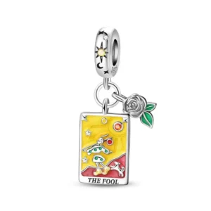 Wisiorek charm ze srebra 925 - słońce, księżyc i Tarot Nagi