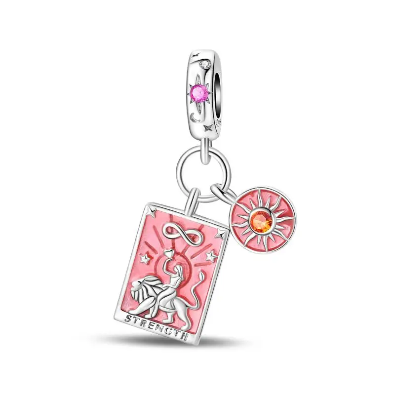 Wisiorek charm ze srebra 925 - słońce, księżyc i Tarot Wielo