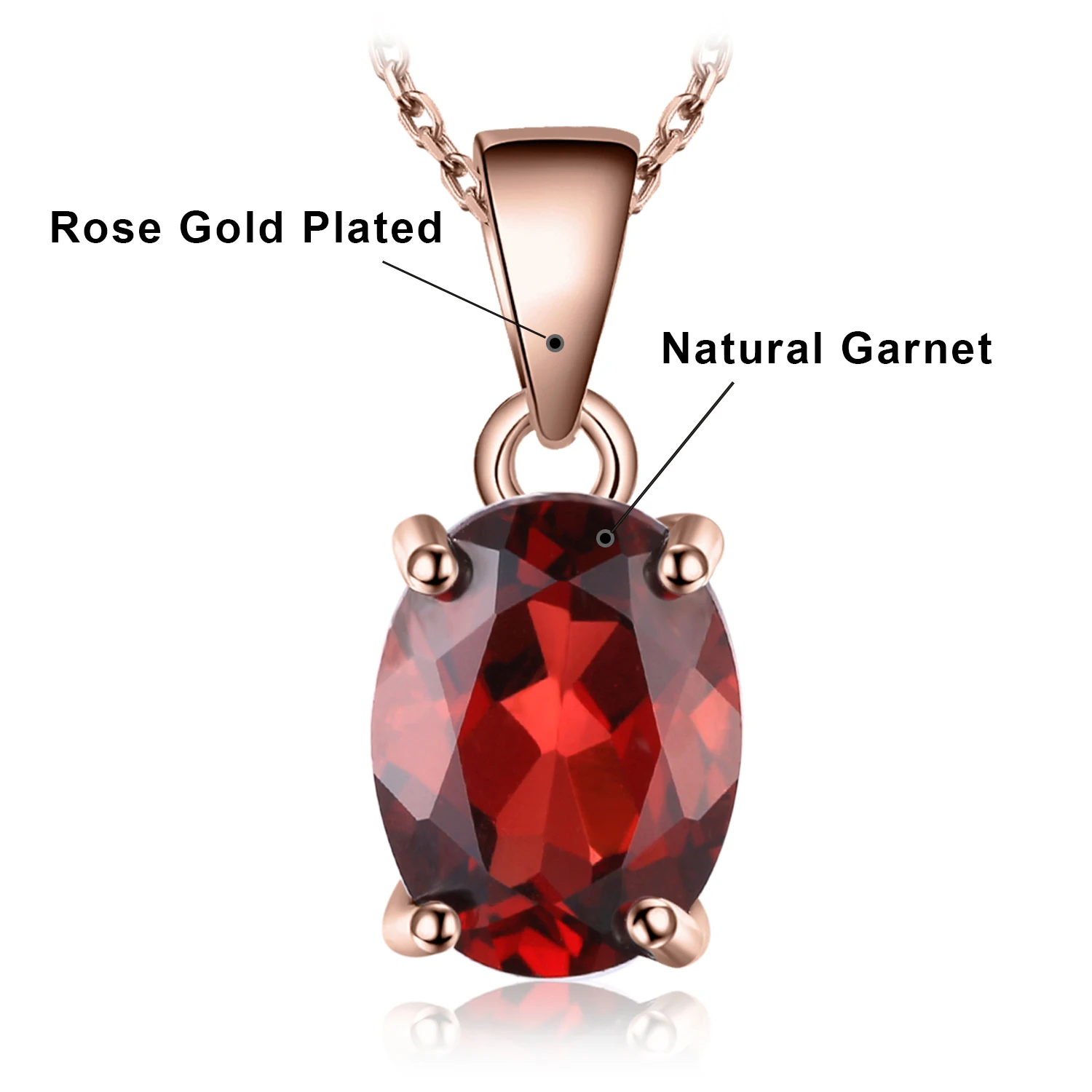 Wisiorek srebrny 925 z naturalnym kamieniem szlachetnym Oval garnet