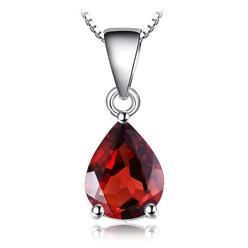 Wisiorek srebrny 925 z naturalnym kamieniem szlachetnym Pear garnet