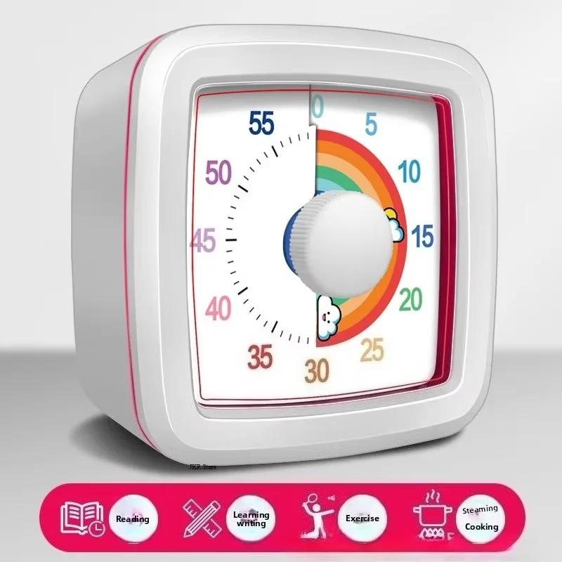 Wizualny timer dla dzieci z lampką nocną stoper Czarny