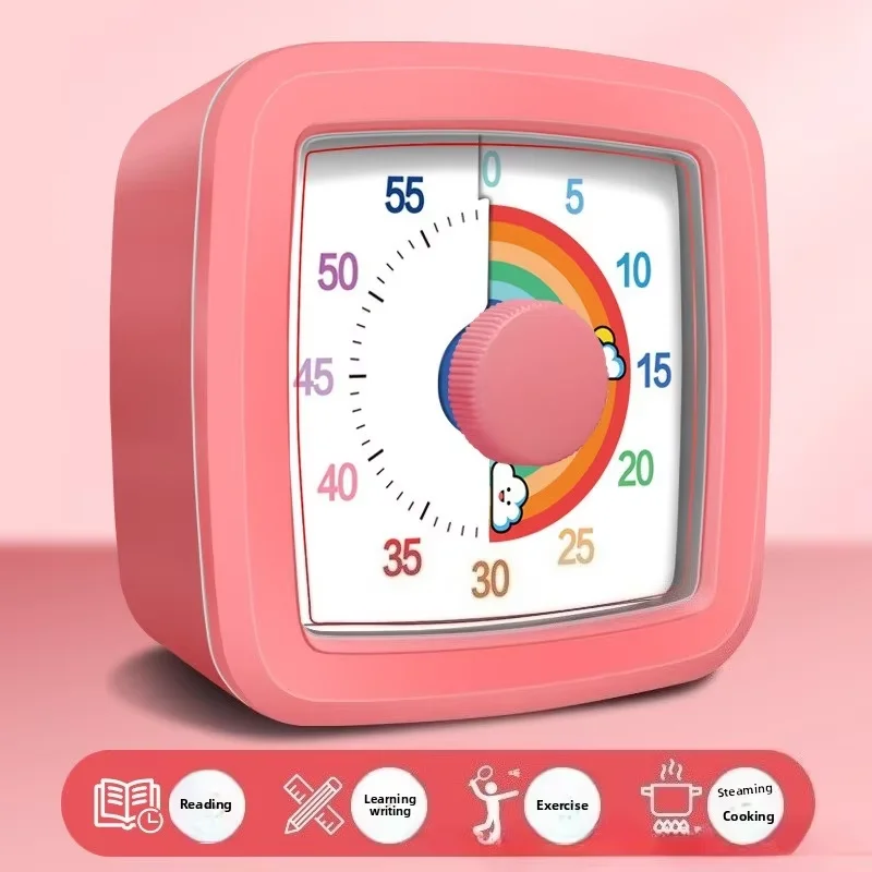 Wizualny timer dla dzieci z lampką nocną stoper Czerwony