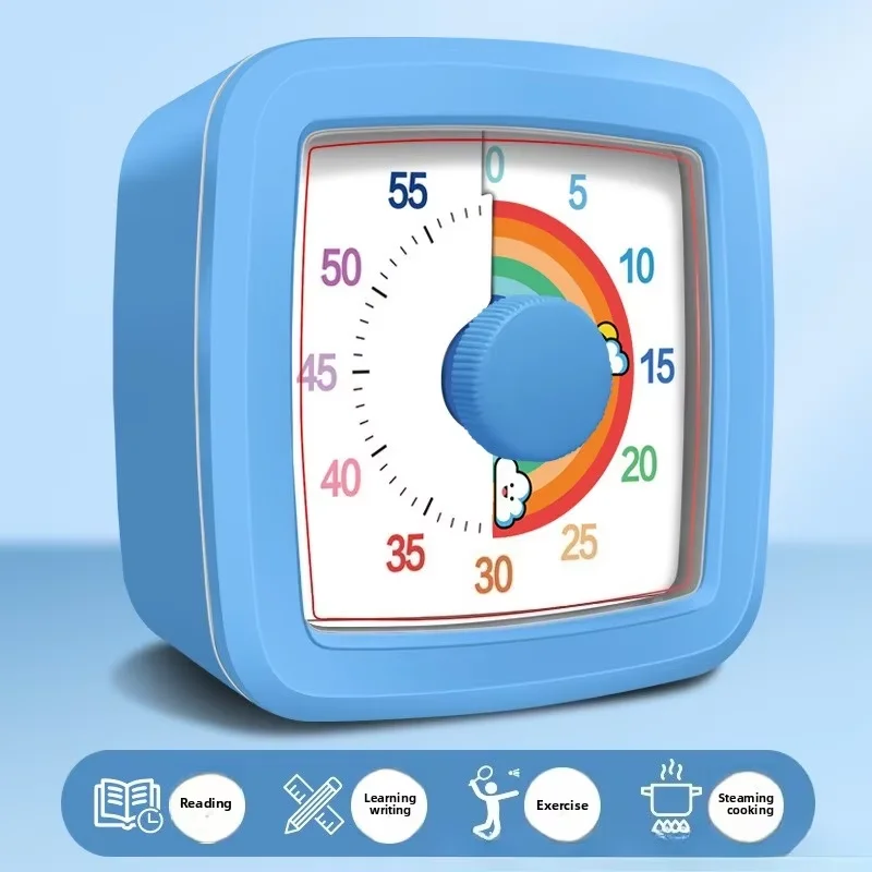 Wizualny timer dla dzieci z lampką nocną stoper Szary