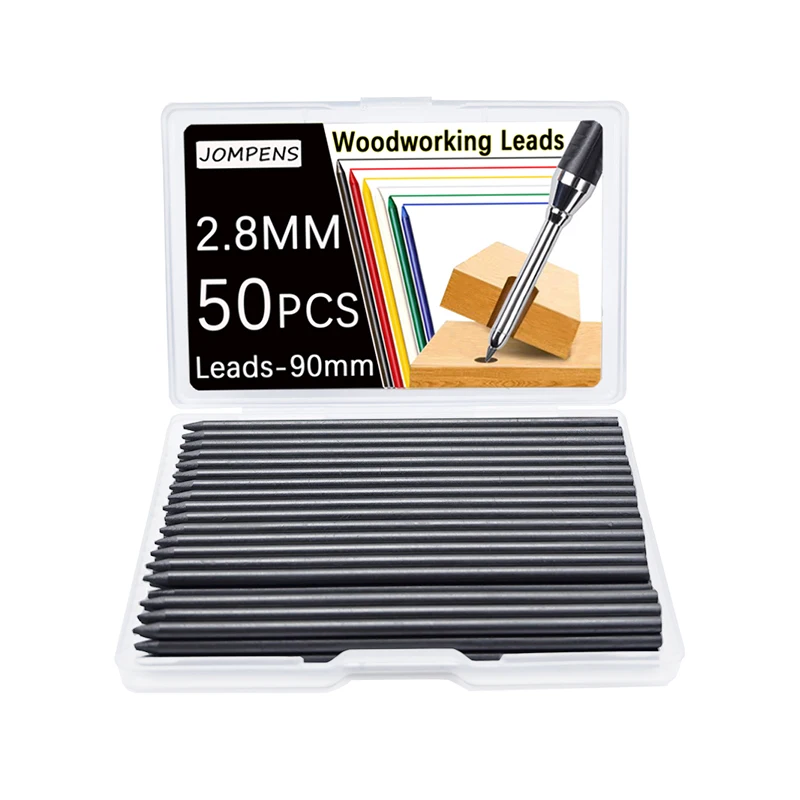 Wkłady do ołówka stolarskiego 2,8 mm – zestaw 50 szt. Czarny