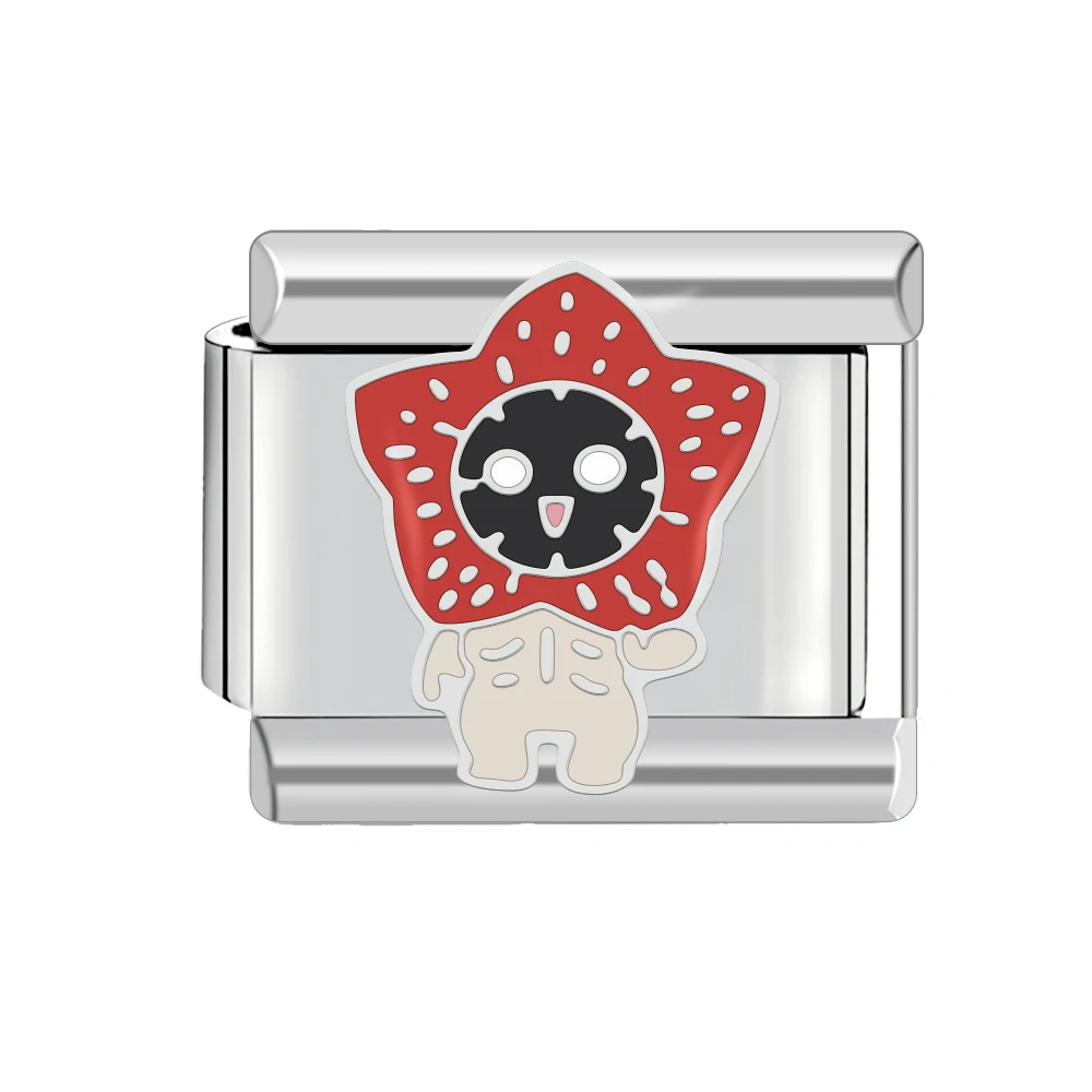 Włoska bransoletka charms 9 mm – ogniwa DIY kolekcja Strange Things Brązowo żółty