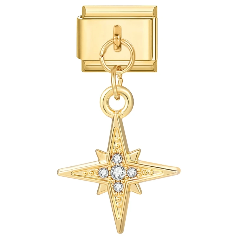 Włoskie zawieszki charm do bransoletek 9 mm - oczy, kot, serce Cyrkonia