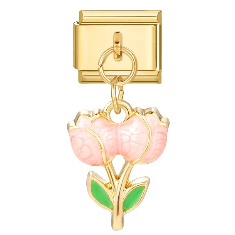 Włoskie zawieszki charm do bransoletek 9 mm - oczy, kot, serce Czerwony