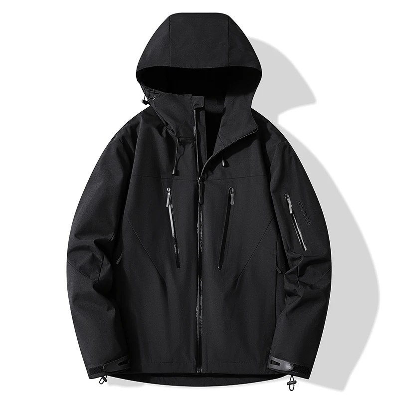 Wodoodporna kurtka przeciwdeszczowa unisex na trekking Unisex czarny