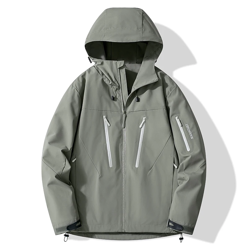 Wodoodporna kurtka przeciwdeszczowa unisex na trekking Unisex zielony