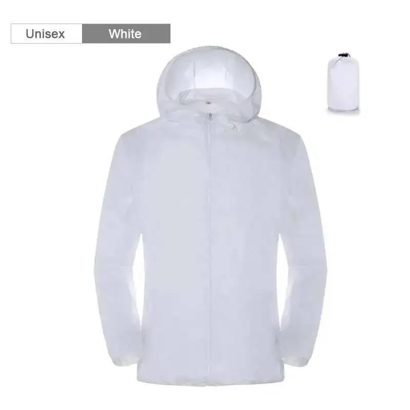 Wodoodporna kurtka przeciwdeszczowa unisex Biały