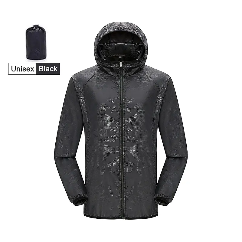 Wodoodporna kurtka przeciwdeszczowa unisex na trekking Czarny