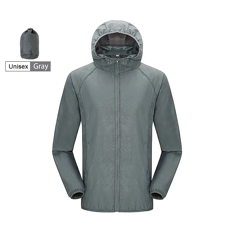 Wodoodporna kurtka przeciwdeszczowa unisex na trekking Szary
