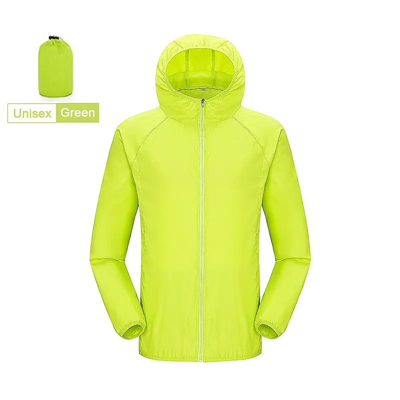Wodoodporna kurtka przeciwdeszczowa unisex na trekking Zielony