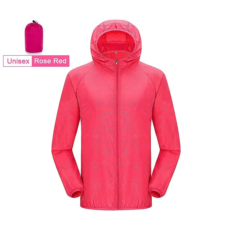 Wodoodporna kurtka przeciwdeszczowa unisex na trekking Różowy