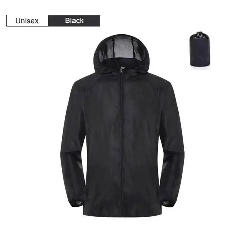 Wodoodporna kurtka przeciwdeszczowa unisex Czarny