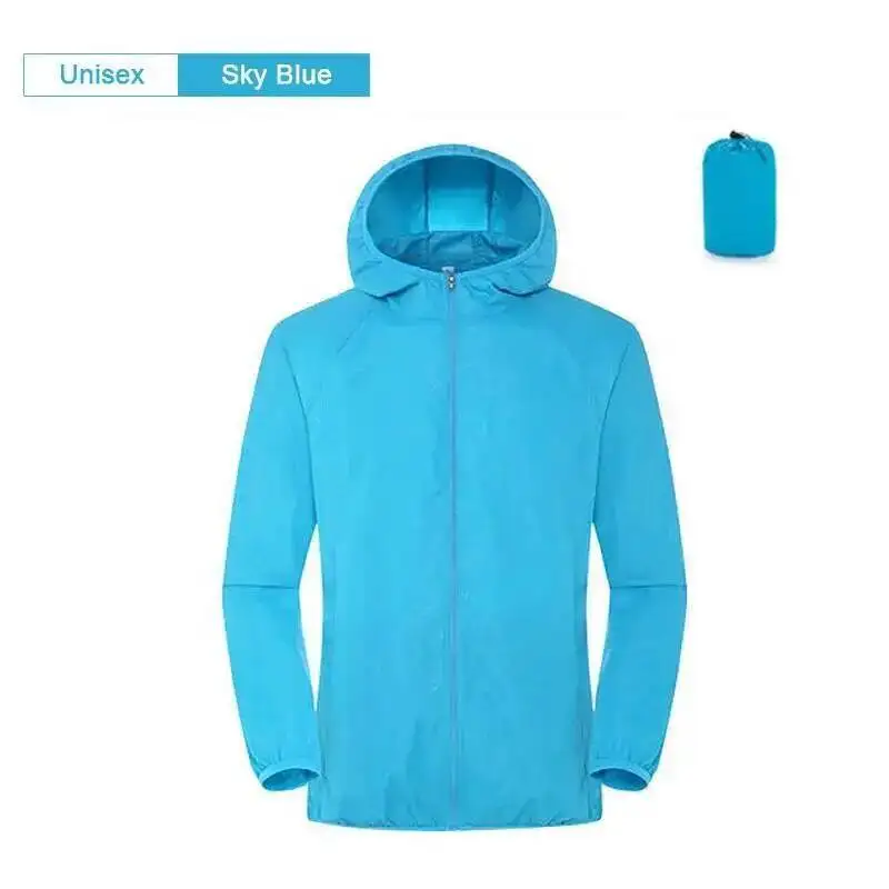 Wodoodporna kurtka przeciwdeszczowa unisex Niebieski
