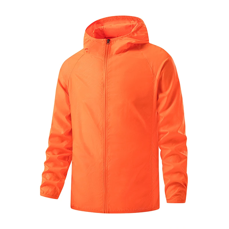 Wodoodporna kurtka przeciwdeszczowa unisex z ochroną UV Pomarańczowy