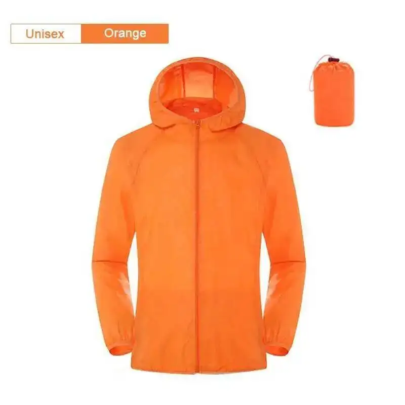 Wodoodporna kurtka przeciwdeszczowa unisex Pomarańczowy