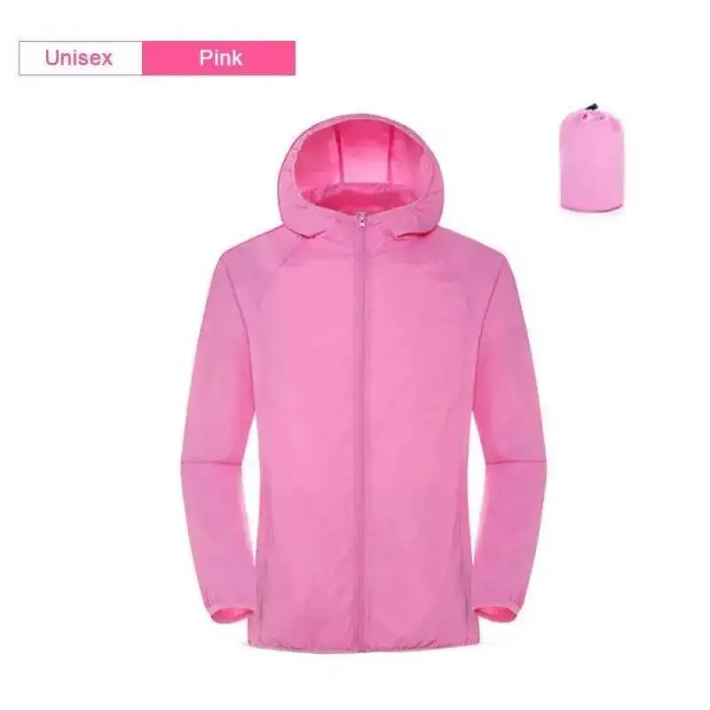 Wodoodporna kurtka przeciwdeszczowa unisex Różowy