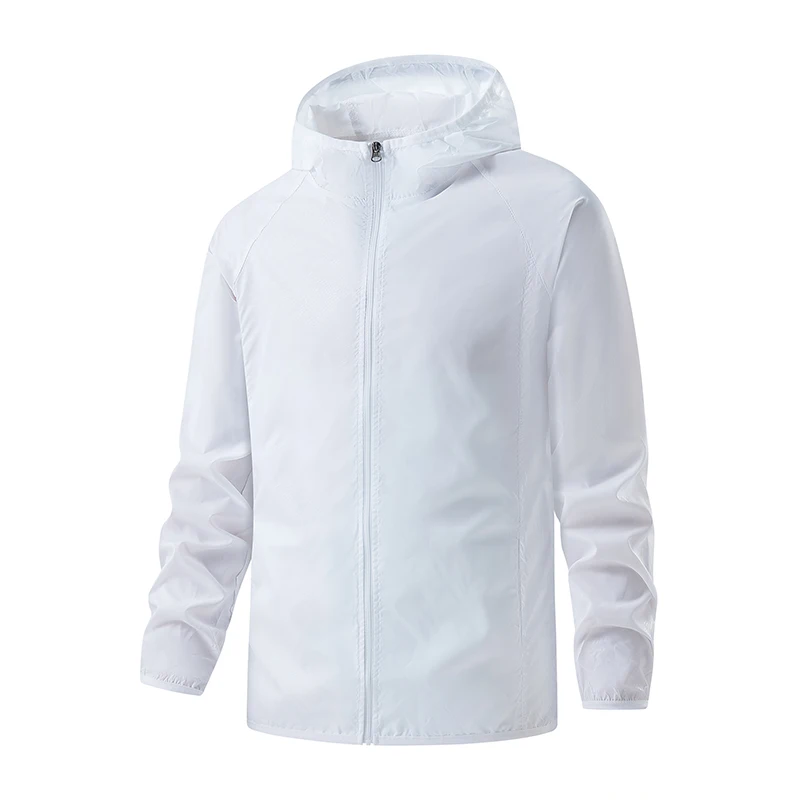 Wodoodporna kurtka przeciwdeszczowa unisex z ochroną UV Biały