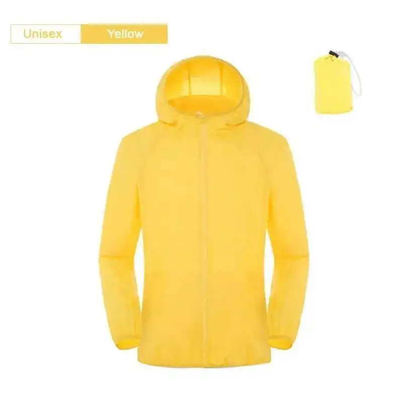 Wodoodporna kurtka przeciwdeszczowa unisex Żółty