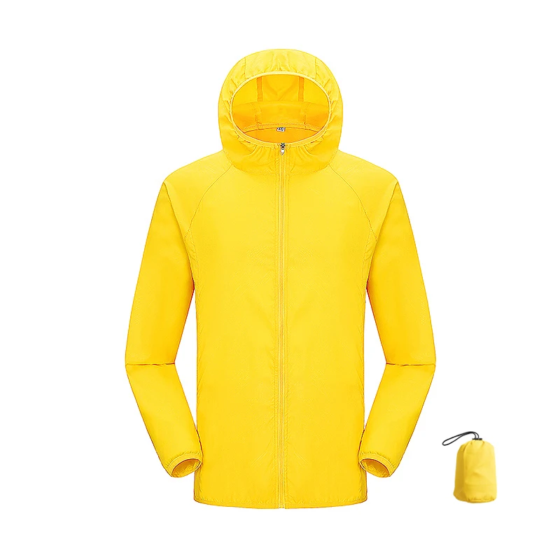 Wodoodporna kurtka turystyczna unisex szybkoschnąca wiatrówka Żółty