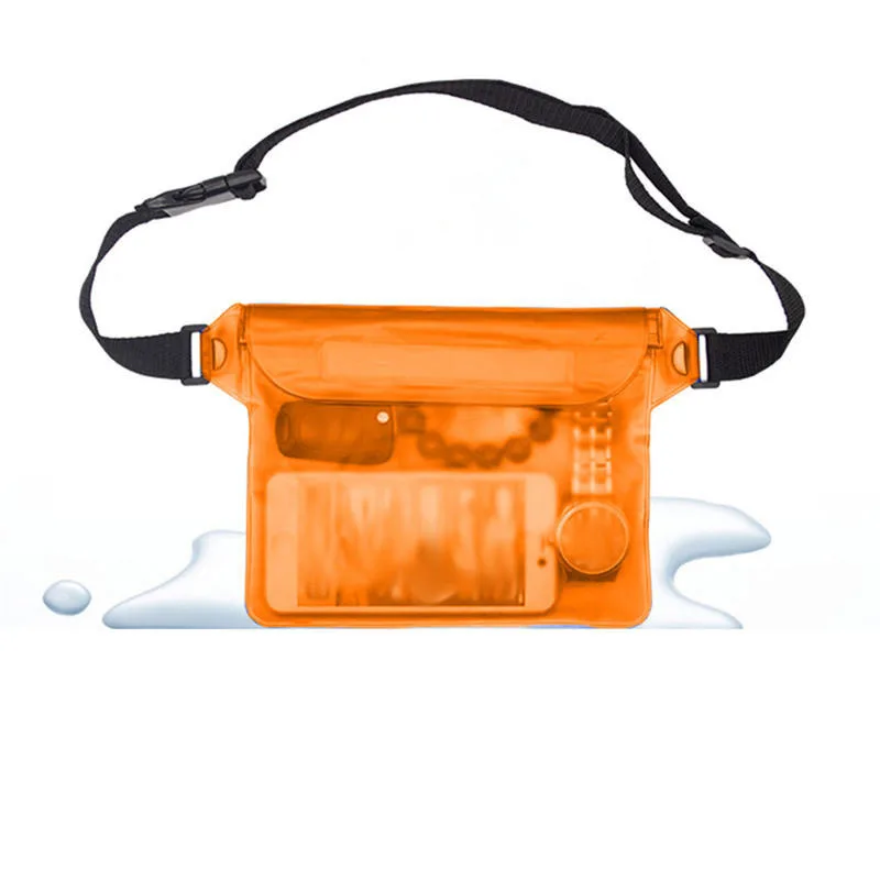 Wodoodporne etui na telefon na pas - saszetka na plażę i do pływania Pomarańczowy b