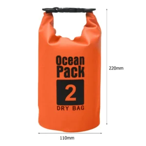 Worek wodoszczelny Dry Bag PVC 2-15L na kajak i spływy Pomarańczowy