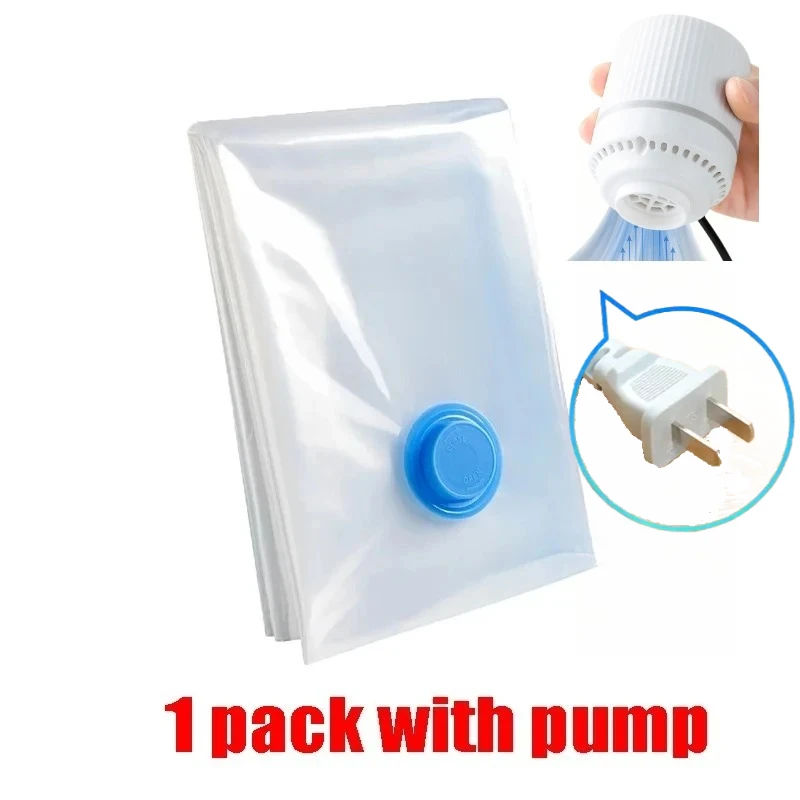 Worki próżniowe do przechowywania ubrań z pompką, zestaw 30x50 with pump