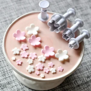 Wykrawacze do ciastek kwiat śliwy, zestaw tłoczków fondant 