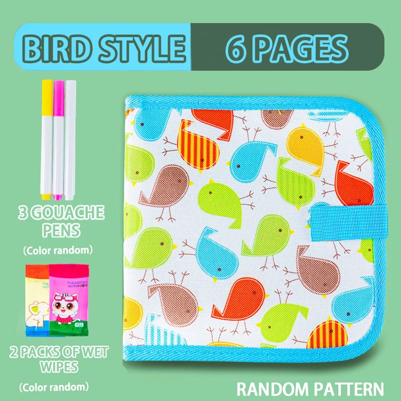 Wymazywalna książeczka do rysowania z pisakami Birdie 6 pg.