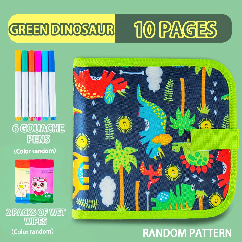 Wymazywalna książeczka do rysowania z pisakami Dinosaur green10 pg.