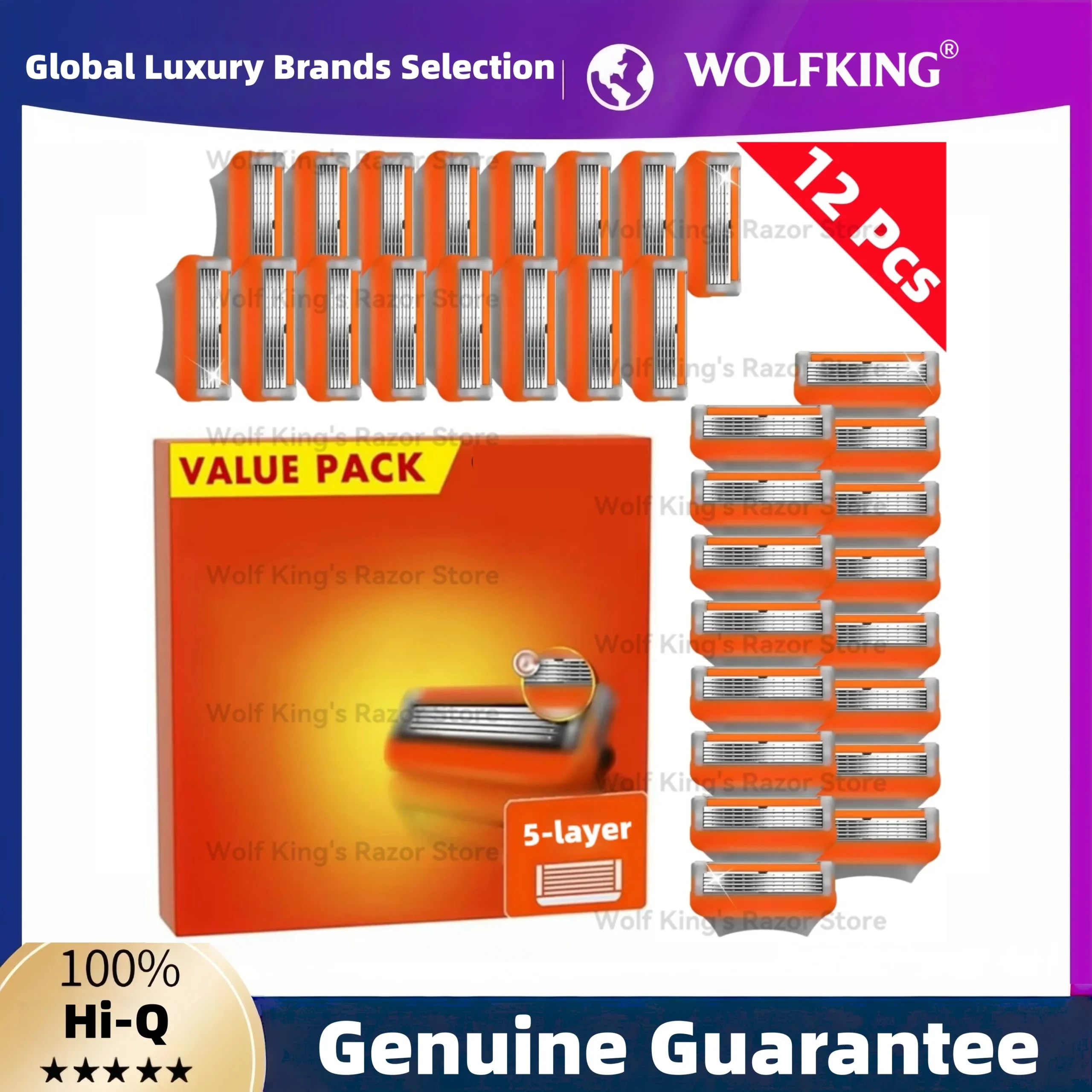 Wymienne wkłady do maszynki z 5 ostrzami dla mężczyzn 12 Pcs