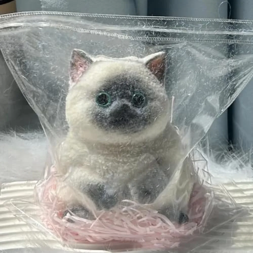 Zabawka antystresowa kot squishy z flokowaną powierzchnią Ciemny szary