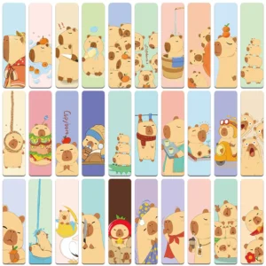 Zakładki do książek Capybara Kawaii – 30 papierowych zakładek dla uczniów Mieszany kolor