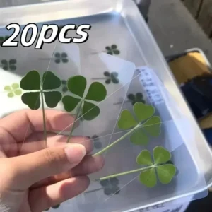 Zakładki do książek z koniczyną 5 sztuk przezroczyste Biały