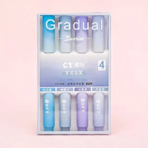 Zakreślacze Macaron z gradientowym kolorem, słodki design, 4 sztuki Fioletowy