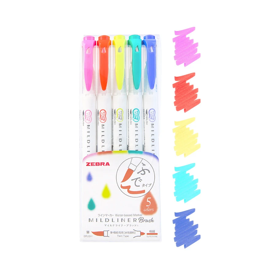 Zakreślacze Zebra Mildliner dwustronne zestaw pastelowy Bordowy