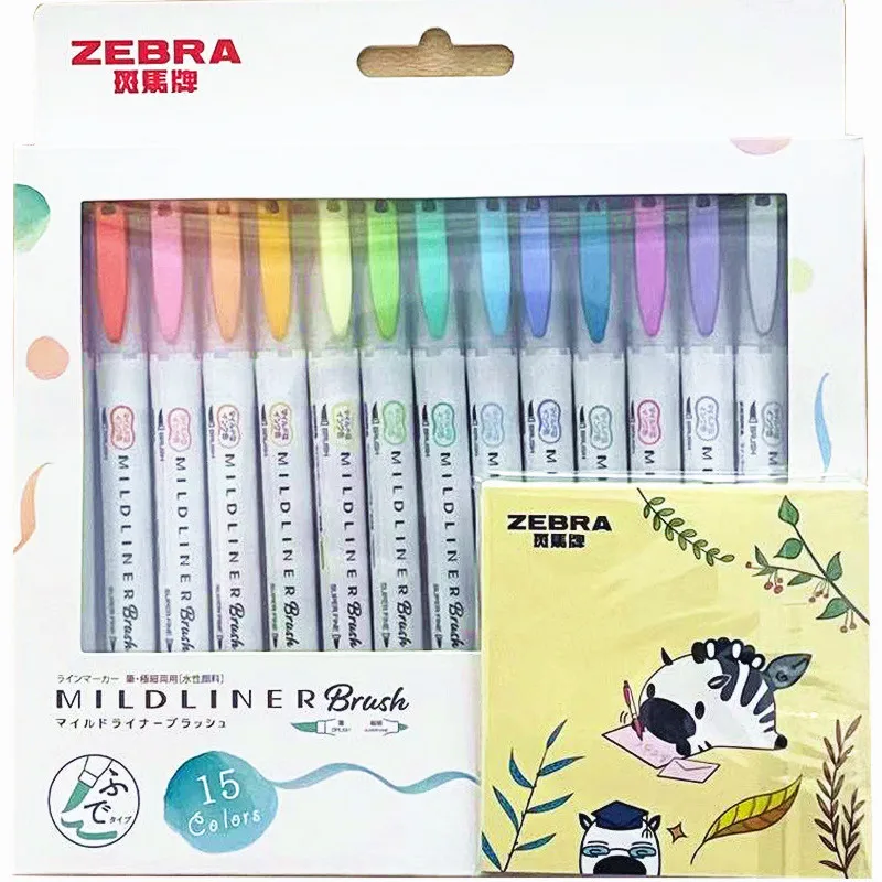 Zakreślacze Zebra Mildliner dwustronne zestaw pastelowy Jasnoszary