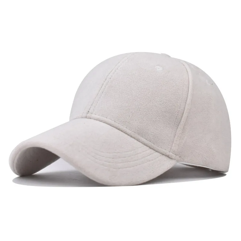 Zamszowa czapka z daszkiem snapback, regulowana, unisex Beżowy