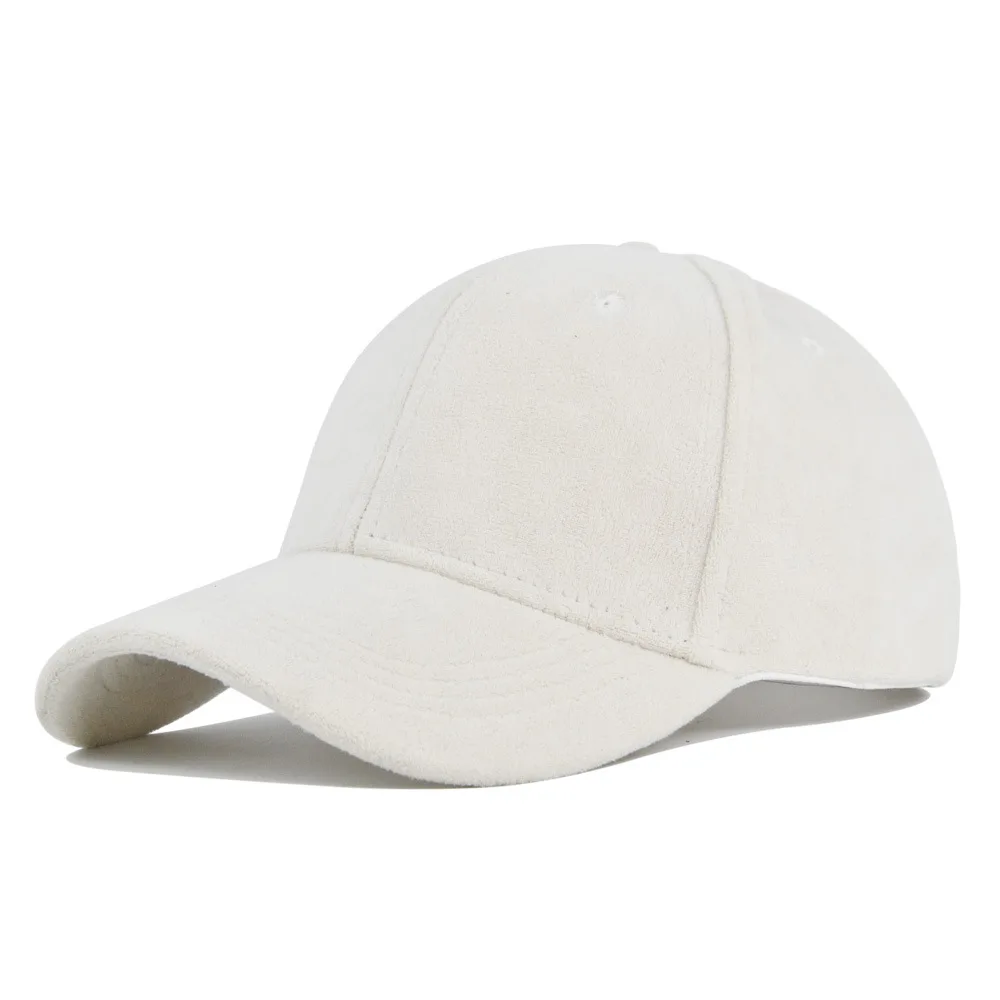 Zamszowa czapka z daszkiem snapback, regulowana, unisex Biały