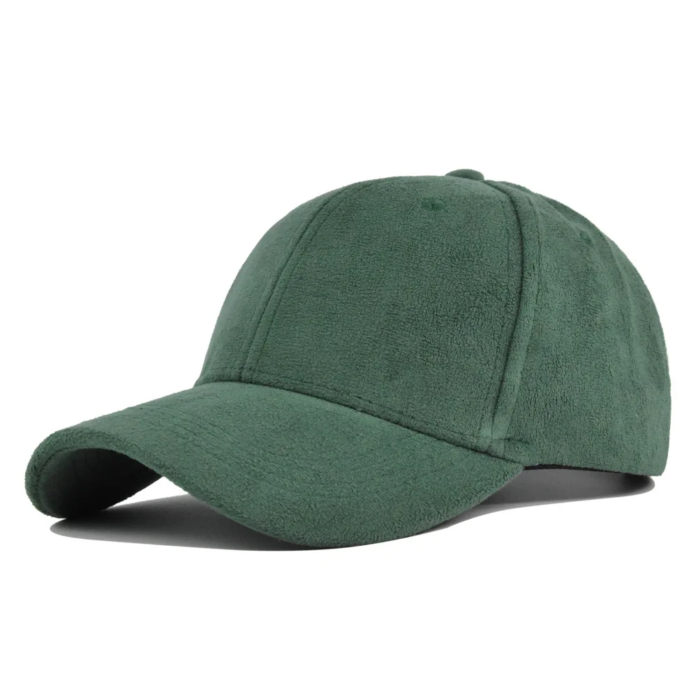 Zamszowa czapka z daszkiem snapback, regulowana, unisex Ciemnozielony