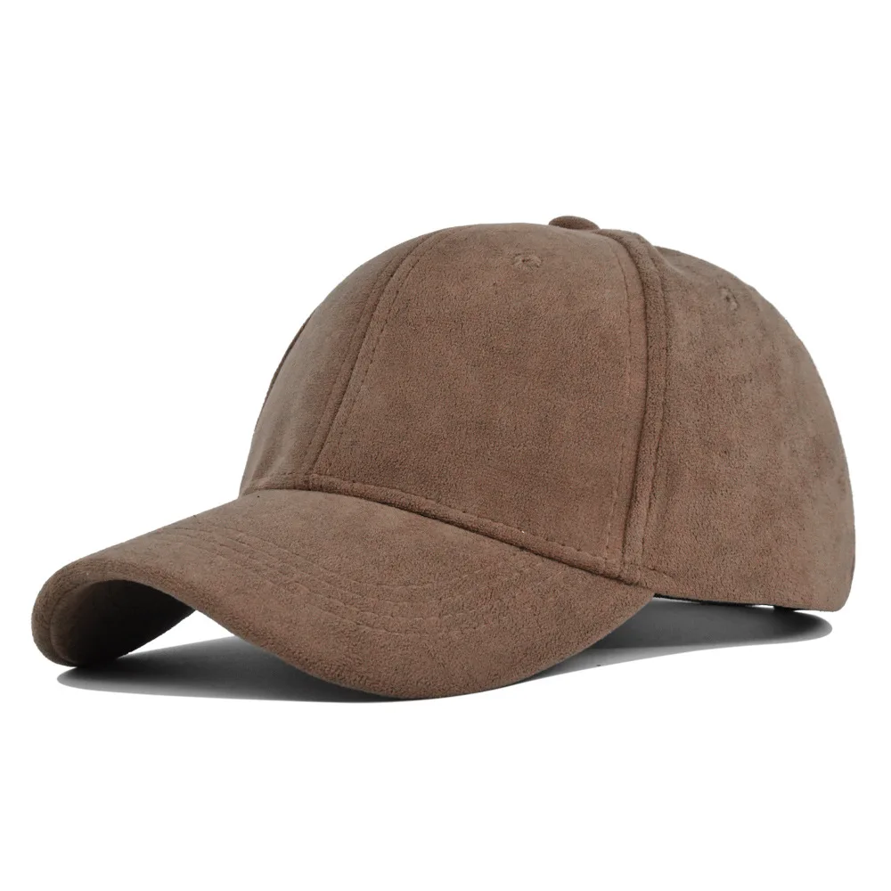 Zamszowa czapka z daszkiem snapback, regulowana, unisex Kawowy