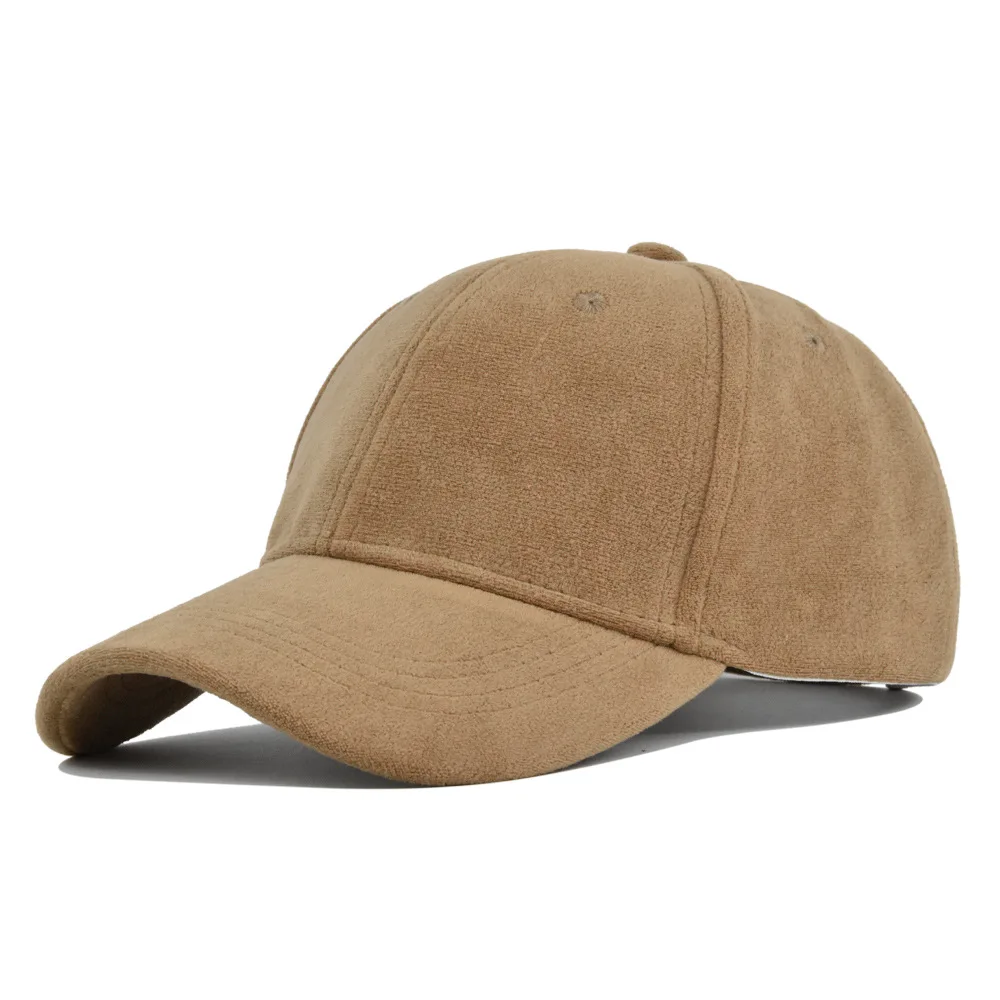 Zamszowa czapka z daszkiem snapback, regulowana, unisex Khaki