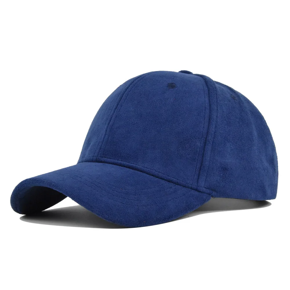 Zamszowa czapka z daszkiem snapback, regulowana, unisex Granatowy